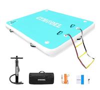 Inflatable Floating Dock, 6/8/10ft Swim Platform Floating Dock for Lakes, Non-Slip Air Dock Platform for Adults, Air Dock Platform with Detachable Ladder&Portable Carrying Bag, for Pool Beach Ocean