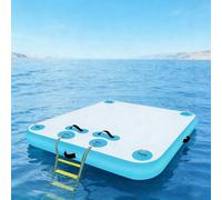 Inflatable Floating Dock Island - Multi-Person Swim Platform with Air Pump & Storage Bag for Lake Pond Pool Beach & Ocean Fun