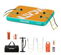 Inflatable Floating Dock Platform 6FT x 5FT - Heavy-Duty PVC Lake & Pool Mat for Swimming, Lounging & Boating - Includes Air Pump, Repair Kit & Carry Bag - Supports 700lbs