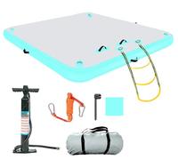 Inflatable Floating Dock Platform for Lake, Water Mat for Adults, 6 Inch Thick PVC Construction for Pool Beach Ocean Fishing Relaxing, 150x180CM