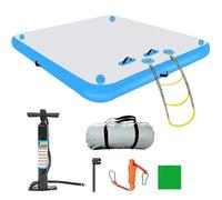 Inflatable Floating Dock, Thick and Extra Wide Pool Floats with Detachable Ladder & Air Pump, Heavy-Duty Non-Slip Air Platforms with Carry Bag, for Swimming & Water Activities(C,180x150cm)