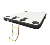 Inflatable Floating Dock, Water Float Platform Floating Island Dock Pad with Rope Ladder 30cm Inflatable thickness for Pool Lake Beach Ocean Fishing Relaxing,2x1.5m