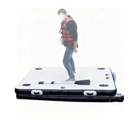 Inflatable Floating Dock Water Platform - Foldable Raft Pontoon with Non-Slip PVC Deck, Capacity for 2-3 People, Includes Pump, Paddle & Carry Bag, Ideal for Fishing & Swimming