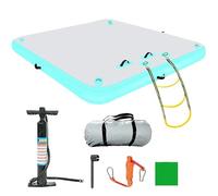 Inflatable Floating Dock with Detachable Ladder & Air Pump, Heavy-Duty Non-Slip Platform for Swimming & Water Activities, Includes Carry Bag