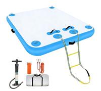 Inflatable Floating Dock with Rope Ladder and Carry Bag for Multi-Person Swimming and Lounging