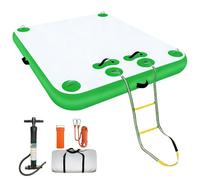 Inflatable Floating Dock with Rope Ladder and Carry Bag for Multi-Person Swimming and Lounging