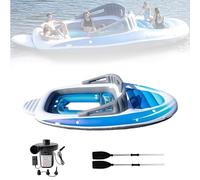 Inflatable Floating Raft, Portable PVC Water Bed for 6 People, Ideal for Outdoor Camping, Parties, and Rafting on Lakes and Rivers