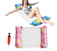 Inflatable Floats for Adults - 2 Thickened Inflatable Hammocks with Air Pump | Inflatable Pool Float Mattress | For Lake Sea Beach Pond River Indoor Outdoor Camping Women Men