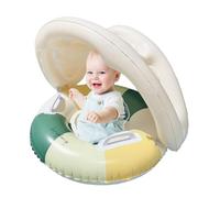 Inflatable Floats for Swimming for Ages 0-4 Years | Secure Folding Swimming Ring with Seat and Parasol for Garden and Outdoor