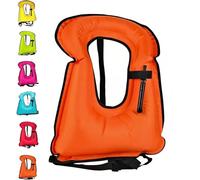 Inflatable Foldable Float Jacket for Adults, Adjustable Design with Crotch Straps for Kayaking Paddle Sports Boating Fishing Surfing(Orange)