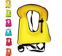 Inflatable Foldable Float Jacket for Adults, Adjustable Design with Crotch Straps for Kayaking Paddle Sports Boating Fishing Surfing(Yellow)