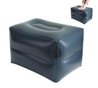 Inflatable Foot Rest - Gray PVC Ergonomic Airplane Stool, Portable Soft Blow Up Pillow, Lightweight Travel Space Enhancer, Heavy Duty Comfort Pad | Support Gear for Long Journeys