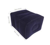 Inflatable Foot Rest Pillow Adjustable Portable PVC Flocking Footrest | Press to Inflate, Three Layer Build with Dual Valve, for Plane Trips, Car Rides, Office Use