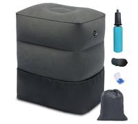 Inflatable Foot Rest Pillow, Airplane Travel Pillow, Multifunctional Adjustable 3 Layers Height Foot Rest, Airplane Travel Essentials Great for Office, Home and Any Journey﹙with Pump﹚