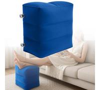 Inflatable Foot Rest Pillow, Height Adjustable Leg Elevation Cushion for Airplane Travel, Car, Office, and Home Use - Foot Stool for Elderly, Bedridden, and Long Flight Comfort, 1 Pcs