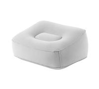 Inflatable Foot Rest Pillow with Air Pump Leg Rest Airplane Travel Office Car Train Home Soft Relax Cushion Head Pad- Grey