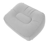 Inflatable Foot Rest Pillow with PVC Flocking, Portable Blue Support | Fits Seat Gaps, Easy Inflate and Deflate, Office and Plane Use, Single Piece, Lightweight Carry