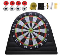 Inflatable Football Darts Board Giant Football Darts Board Black Football Inflatable Darts Board with 8 Football Balls Air Pump Storage Bag 2 Min Inflation Time,C,2m