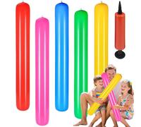 Inflatable Frie, 5 Pieces Swimming Float Sticks, Inflatable Pole, Portable Float, Sports Equipment for Beach, Lake, Travel and Adults