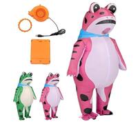 Inflatable Frog Costume Adult, Blow Up Frog Costume Adult with Air Pump, Inflatable Animal Costumes for Adults for Cosplay Party (Pink,XL)