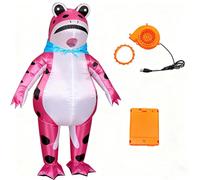 Inflatable Frog Costume for Adults & Kids Body Blow Up Frog Jumpsuit with Air Pump Halloween Cosplay Party Costume (RED,S)