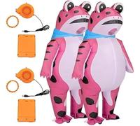 Inflatable Frog Costume, Funny Full Body Blow up Frog Costume with Air Pump for Carnival Halloween Drag Party Cosplay Party (Pink*2, S)