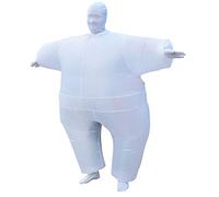 Inflatable Full Body Costume for Adults - Halloween and Christmas Party Dress for Men/Women - Blow Up White Suit