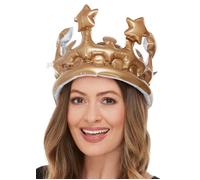 Inflatable Fun Gold Kings Fancy Dress Cosplay Party Crown