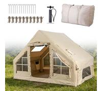 Inflatable Gamping Tent for all seasons, Inflatable Tent Made of Waterproof Oxford Fabric, Windows & Doors with Mesh,Double Tent Door