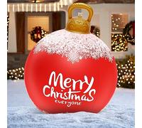 Inflatable Giant Christmas Baubles - 23 Inch PVC Outdoor Decorations - Reusable Santa Snowman Themed Balls for Xmas Yard Garden Patio