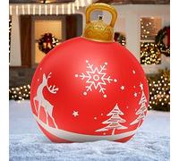 Inflatable Giant Christmas Baubles - 23 Inch PVC Outdoor Decorations - Reusable Santa Snowman Themed Balls for Xmas Yard Garden Patio