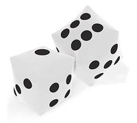 Inflatable Giant Dice Toys - 2Pcs Jumbo White Huge Balloons, 11.8x11.8In for Beach Pool Lawn Party Games Favors