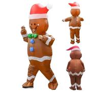 Inflatable Gingerbread Man Costume for Adults (4.9-6.2 Ft) - Easy to Wear, Cute and Versatile for Christmas Celebration