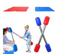 Inflatable Gladiator Game | Inflatable Battle Game with Poles and Carpet | Fighting Toy for Parties, Beach, Yard, Outdoor Events, Fun for Kids and Adults