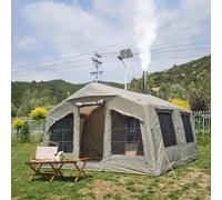 Inflatable Glamping Tent 8-10 Person 4-Season Pop-Up Camping Tent with Pump
