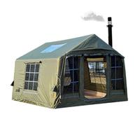 Inflatable Glamping Tent 8-10 Person 4-Season Pop-Up Camping Tent with Pump