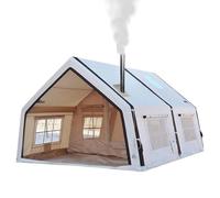 Inflatable Glamping Tent 8-10 Person 4-Season Pop-Up Camping Tent with Pump