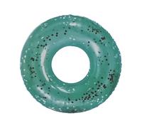 Inflatable Glitter Swim Ring 35" - Pink & Blue Assorted Pool Rings with Silver Glitter - Easy Inflate Water Float for Ages 3-6 - 90cm Diameter - Durable 0.18mm PVC (BLUE)