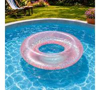 Inflatable Glitter Swim Ring Swimming Pool Air Bed Mat, Pool Inflatable Ride On - Garden Greatness