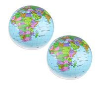Inflatable Globe, World Map Globe Ball, Globe of The World, 2 Pcs Inflatable Global World Globe, for Beach Office School Teaching Gifts for Students, Good Tool to Learn Geography, 16 Inches