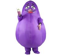 Inflatable Grimace Costume, Halloween Funny Full Body Purple Grimace Blow up Adult Mascot Suit Cosplay Party for Men Women