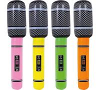 Inflatable Guitar - 16"/40cm Tall Neon Inflatable Microphone - Karaoke Party Decoration, Fun Present, Photobooth Accessory