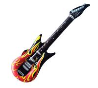 Inflatable Guitar Blow up Guitar Rock Flame Design Rock Star Fancy Inflatable Guitar Kids Adults 106cm Guitars Toys 80s 90s Musical Parties Props Instruments Carnival Accessories Decorations