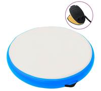 vidaXL Inflatable Gymnastic Mat with Pump 100x100x15 cm PVC Blue Yoga Mat