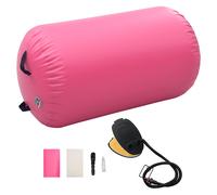 Inflatable Gymnastic Roll 100 x 60 cm Pink High-Density PVC with Foot Pump Pro