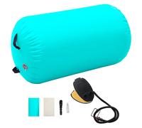 Inflatable Gymnastic Roll 100x60cm Green High-Density PVC Fitness Cylinder Pro+