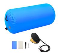 Inflatable Gymnastic Roll Blue 120x75cm High-Density PVC Exercise Cylinder Pro