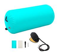 Inflatable Gymnastic Roll Green 120x75cm High-Density PVC Exercise Cylinder Pro