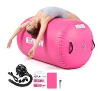 Inflatable Gymnastics Air Barrel Roller with Electric Pump, Heavy Duty PVC Tumbling Barrel Back Handspring Trainer, Air Tumble Track Mat for Home Gym, Cheerleading, Yoga Practice