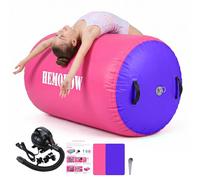 Inflatable Gymnastics Air Barrel Roller with Electric Pump, Heavy Duty PVC Tumbling Barrel Back Handspring Trainer, Air Tumble Track Mat for Home Gym, Cheerleading, Yoga Practice